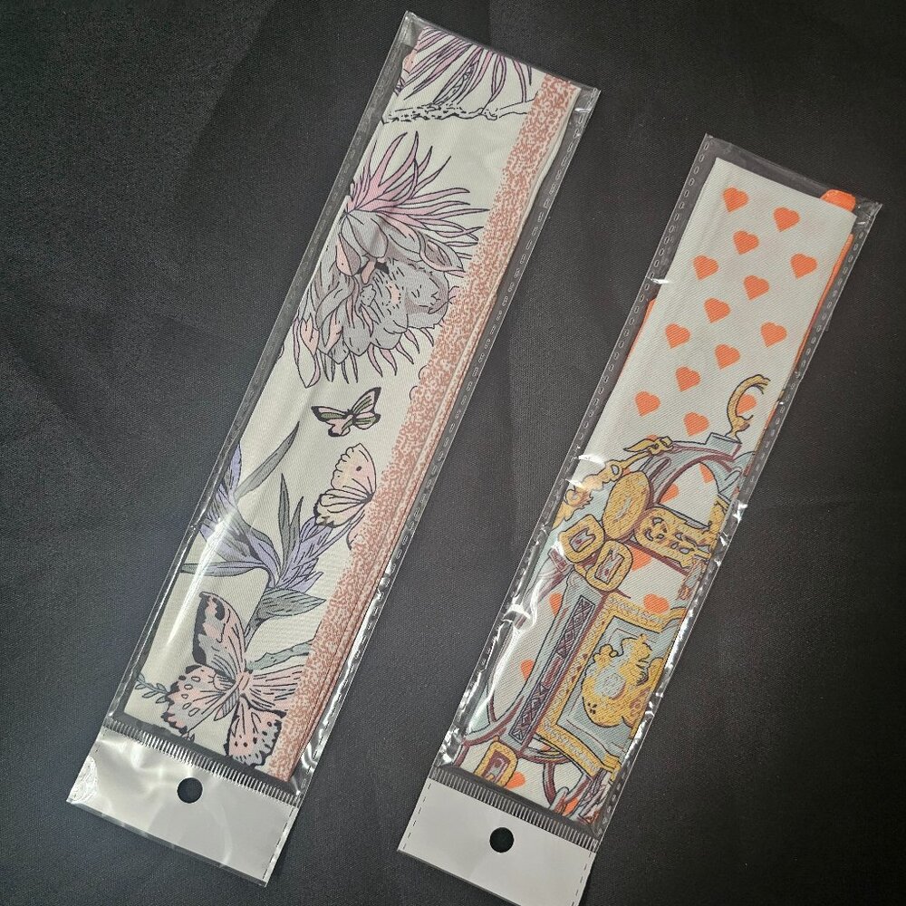 NEW Twilly Orange Beige Yellow 33.5x2 inches & Pink Lavender Gray 38x2.25 inches - Picture 5 of 5